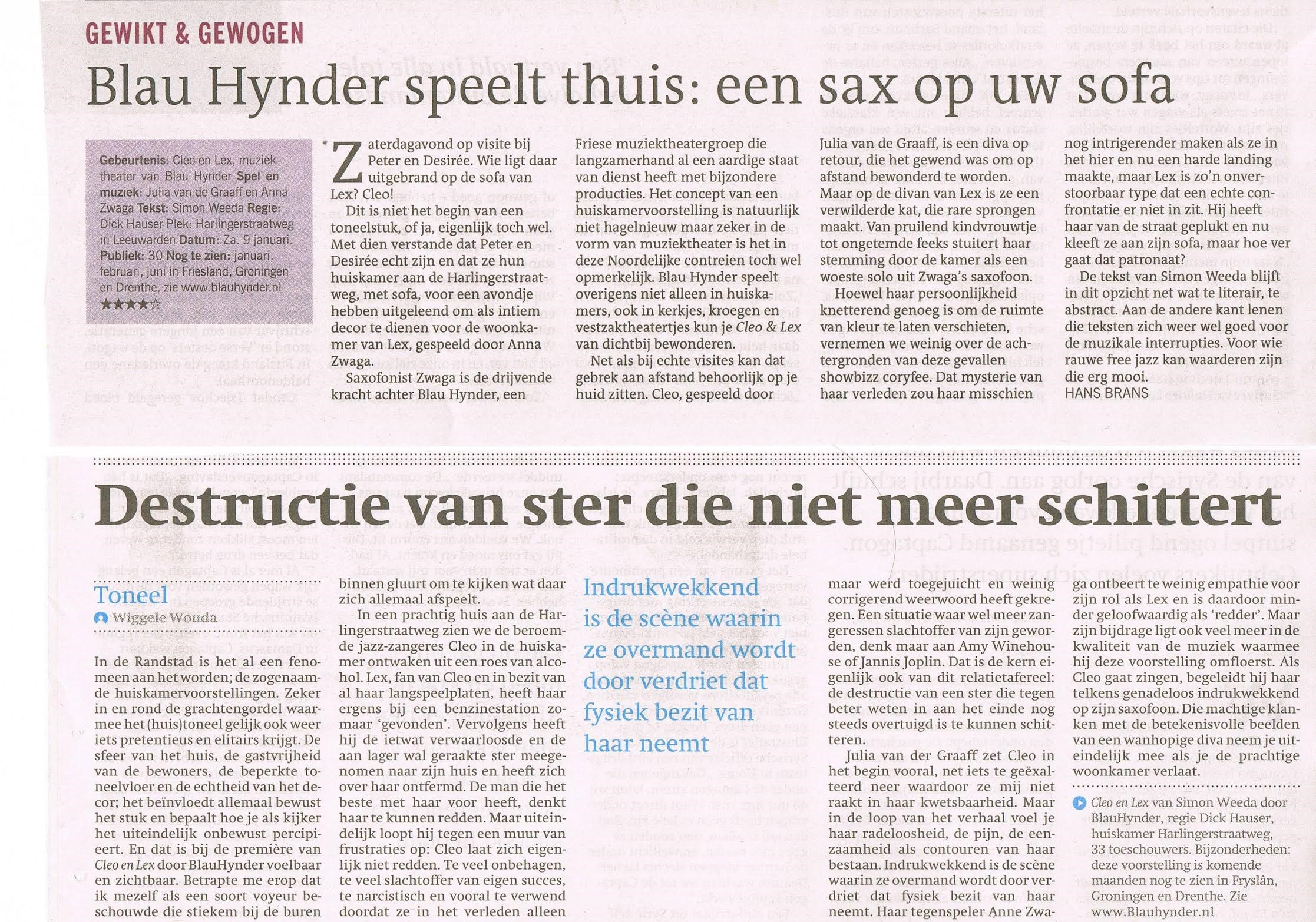 Recensies Cleo & Lex